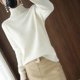 Turtleneck Pullover Fall/winter, Cashmere Sweater Women Pure Color Casual Long-sleeved Loose Pullover Bottoming Women&#39;s