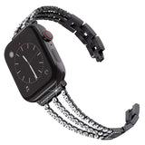 New Bling Metal Bracelet for Apple Watch Band 7 6 Women Luxury Stainless Replacement Strap for iWatch 5 4 3 Watchband 44mm 38mm
