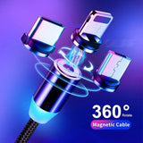 1M 2M Magnetic USB Cable Micro USB Type C Cable Fast Charging Wire For iPhone 12 11 Pro Max XS 6 7 8 Xiaomi Redmi Samsung Huawei