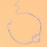 Stonefans Fashion Heart Rhinestone Anklets Wholesale Jewelry for Women Beach Barefoot Love Pendant Anklet Bracelet Leg Chain