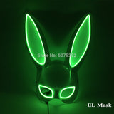 2022Hot Sales Fashion LED Mask Luminous Glowing Halloween Party Mask Neon EL Mask Halloween Cosplay Mask Mascara Horror Maska