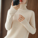Turtleneck Pullover Fall/winter, Cashmere Sweater Women Pure Color Casual Long-sleeved Loose Pullover Bottoming Women&#39;s