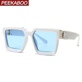 Peekaboo men square sunglasses for women hot selling blue male sun glasses green candy color uv400 gift for male unisex summer