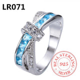 100% 925 Sterling Silver Jewelry Vintage Purple Crystal Couple&#39;s Wedding Silver Rings for Women Men Fashion Anel De Prata Bijoux