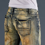 Men&#39;S Pants Jeans Locomotive Fashion Denim Trousers Biker High Quality Male Straight Casual Designer Ripped Comfortable Advanced