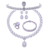Romantic luxury the most beautiful bride jewelry crown and set of necklace bridal crystal necklace set