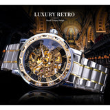 T-WINNER 614 Luxury Brand Mechanical Watches Diamond Stainless Steel Manual Mechanical Watches Men