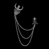Man Suit Shirt Collar Tassel Chain Lapel Pin Brooch Dragon Badge Retro Pins Wedding Dress Party Dance Neckware Accessories