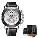 Top Brand LIGE Men Watches Fashion Sport Leather Watch Mens Luxury Date Waterproof Quartz Chronograph Relogio Masculino+Box
