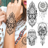 Large Realistic Flower Fake Tattoo Stickers For Woman Female Azalea Snake Flower Temporary Tattoos Body Art Water Transfer Tatoo