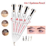 4 In 1 Waterproof Eyebrow Pencil Drawing Eye Brow Long Lasting Easy Color Eyebrow Pen Women Makeup Cosmetic Tool
