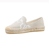 New Top Hemp Rome Heels Pumps Ladies Shoes Women's Classic Cap-toe Slip On Platform Simple Espadrilles Embroidered Loafers