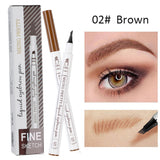 Waterproof Natural Eyebrow Pen Four-claw Eye Brow Tint Makeup three Colors Eyebrow Pencil Brown Black Grey Brush Cosmetics