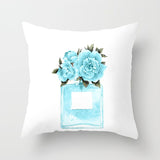 2022 Brand New Perfume Bottles Series Floral Pillow Case Sofa Couch Decorative Modern Fashion Living Room Throw Cushion Cover