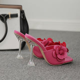 High quality luxury fashion designer trendy high flower crystal shoes ladies women female sexy nude shoes heels women