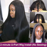 Small U part shade wig 3c 4b 4c 24 26 30 34 40 inch wet and wavy invisible raw mink unprocessed remi Brazilian human hair wigs