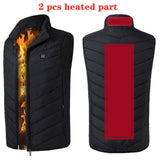 New 9 Places Heated Vest Men Women Usb Heated Jacket Heating Thermal Clothing Hunting Winter Fashion Heat Jacket Black 5XL 6XL