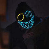 2022Hot Sales Fashion LED Mask Luminous Glowing Halloween Party Mask Neon EL Mask Halloween Cosplay Mask Mascara Horror Maska