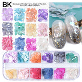 12Grids Nail Glitter Colorful Mirror Effect Shimmer Mermaid Pearl  Powder Chrome Pigment Fine Dust Reflective Polish Decor SAZGF