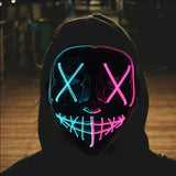 2022Hot Sales Fashion LED Mask Luminous Glowing Halloween Party Mask Neon EL Mask Halloween Cosplay Mask Mascara Horror Maska