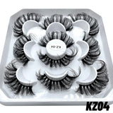 GROINNEYA False Eyelashes Cat-Eye Fluffy Faux Mink Lashes 8D Wispy Lashes 5/6 Pairs Pack Dramatic Long Thick Volume Eyelashes