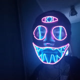 2022Hot Sales Fashion LED Mask Luminous Glowing Halloween Party Mask Neon EL Mask Halloween Cosplay Mask Mascara Horror Maska