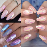 12Grids Nail Glitter Colorful Mirror Effect Shimmer Mermaid Pearl  Powder Chrome Pigment Fine Dust Reflective Polish Decor SAZGF