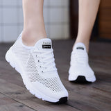 Mesh Women Sneakers Breathable Women Flat Shoes Lightweight Casual Shoes Ladies Lace-up Deportivas Mujer Chaussures Femme