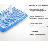 Portable Pet Toliet Training Plastic with Pillar Toilet Mat Training Potty Dog Pad Tray Toilet Training Urinary Trainer Pee Pad