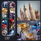 12Grids Nail Glitter Colorful Mirror Effect Shimmer Mermaid Pearl  Powder Chrome Pigment Fine Dust Reflective Polish Decor SAZGF