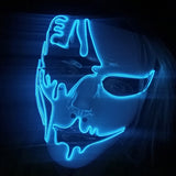2022Hot Sales Fashion LED Mask Luminous Glowing Halloween Party Mask Neon EL Mask Halloween Cosplay Mask Mascara Horror Maska