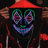 2022Hot Sales Fashion LED Mask Luminous Glowing Halloween Party Mask Neon EL Mask Halloween Cosplay Mask Mascara Horror Maska