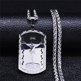 Hip Hop Double Layer Stainless Steel Long Pendant Necklace Women/Men Gold Color Virgin Mary Jewelry collier homme N6003S02