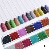 12Grids Nail Glitter Colorful Mirror Effect Shimmer Mermaid Pearl  Powder Chrome Pigment Fine Dust Reflective Polish Decor SAZGF