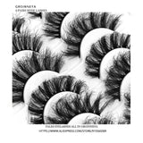GROINNEYA False Eyelashes Cat-Eye Fluffy Faux Mink Lashes 8D Wispy Lashes 5/6 Pairs Pack Dramatic Long Thick Volume Eyelashes