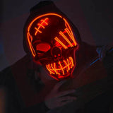 2022Hot Sales Fashion LED Mask Luminous Glowing Halloween Party Mask Neon EL Mask Halloween Cosplay Mask Mascara Horror Maska