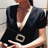 Bundle Neck Full DrillHot Rhinestone Choker Luxury Crystal Gem Necklace Glitter Collar Fashion Long Chain Jewelry SalonFor Party