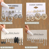 17KM Vintage Pearl Earrings Set Metal Gold Color Dangle Earrings Heart Butterfly Hoop Earrings Geometric Fashion Jewelry Trendy