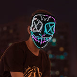 2022Hot Sales Fashion LED Mask Luminous Glowing Halloween Party Mask Neon EL Mask Halloween Cosplay Mask Mascara Horror Maska