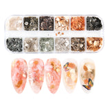 12Grids Nail Glitter Colorful Mirror Effect Shimmer Mermaid Pearl  Powder Chrome Pigment Fine Dust Reflective Polish Decor SAZGF