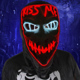 2022Hot Sales Fashion LED Mask Luminous Glowing Halloween Party Mask Neon EL Mask Halloween Cosplay Mask Mascara Horror Maska