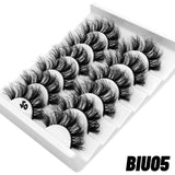 GROINNEYA False Eyelashes Cat-Eye Fluffy Faux Mink Lashes 8D Wispy Lashes 5/6 Pairs Pack Dramatic Long Thick Volume Eyelashes