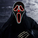 2022Hot Sales Fashion LED Mask Luminous Glowing Halloween Party Mask Neon EL Mask Halloween Cosplay Mask Mascara Horror Maska
