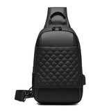 EURCOOL Messenger Bag for Men Black Crossbody Bags men for 7.9&quot; iPad Waterproof Shoulder Bag USB Charging Chest Pack n1903
