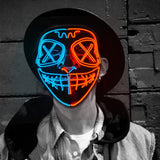 2022Hot Sales Fashion LED Mask Luminous Glowing Halloween Party Mask Neon EL Mask Halloween Cosplay Mask Mascara Horror Maska