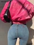 Women&#39;s Jeans High Waist Stretch Skinny Denim Trousers, 2022 Blue Retro Washed Fashion Sexy Elastic Slim Pencil Pants Oversize