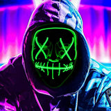 2022Hot Sales Fashion LED Mask Luminous Glowing Halloween Party Mask Neon EL Mask Halloween Cosplay Mask Mascara Horror Maska