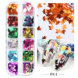 12Grids Nail Glitter Colorful Mirror Effect Shimmer Mermaid Pearl  Powder Chrome Pigment Fine Dust Reflective Polish Decor SAZGF