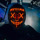2022Hot Sales Fashion LED Mask Luminous Glowing Halloween Party Mask Neon EL Mask Halloween Cosplay Mask Mascara Horror Maska