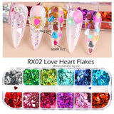 12Grids Nail Glitter Colorful Mirror Effect Shimmer Mermaid Pearl  Powder Chrome Pigment Fine Dust Reflective Polish Decor SAZGF